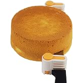 Yorwe 2PCS Cake Slicer Leveler, 5 Layers Bread &amp; Toast Cutter (Orange) | Stratification Tool, Spring-Loaded Clamp for Serrated Knife, Compact Storage, Kitchen Fixator (Plastic Box Included).