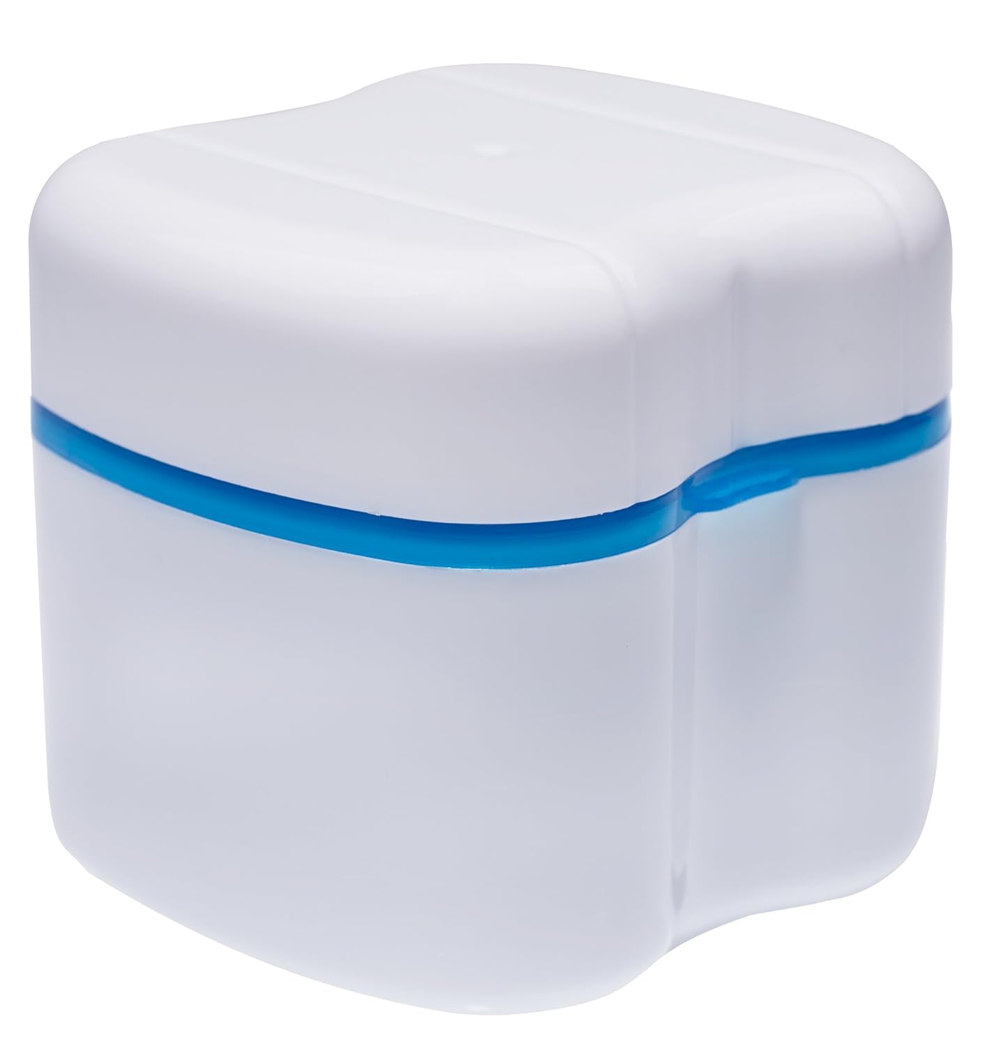 Denture Case,Denture Brush Retainer Case,Denture Cups Bath,Dentures Container with Basket Denture Holder for Travel,Retainer Cleaning Case (Blue): Health & Personal Care