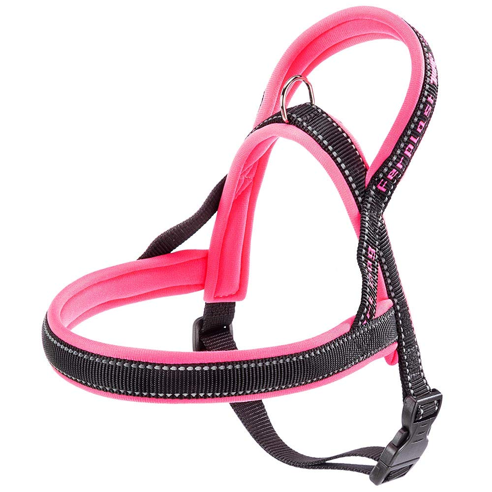 Ferplast Dog Harness SPORT DOG, Small Dog Harness, Norvegian Type Harness for Dogs, Perfect Fitting, Soft padding, Reflective Nylon, Pet Name Tag, Fuchsia