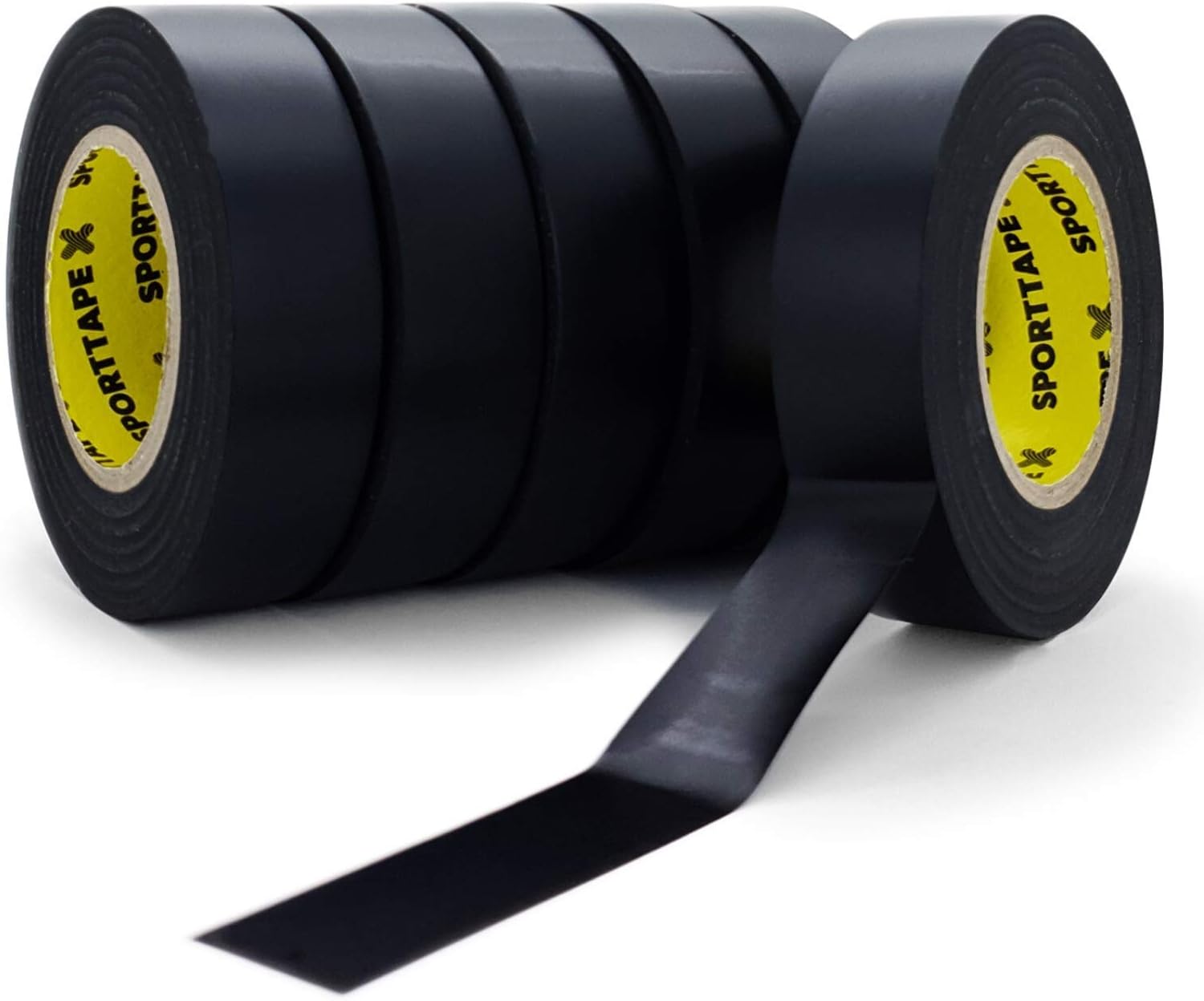 SPORTTAPE 6 Rolls Sock Tape - Black - 1.9cm x 20m, 6 Count (Pack of 1)