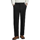 Susclude Mens Corduroy Dress Pants Classic Fit Pants 30"/32"/34" Old Money Vintage Stretch Work Casual Business Trousers