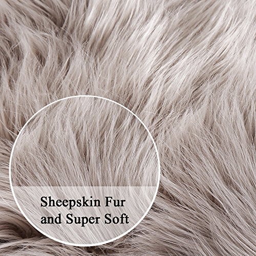 image for OJIA Deluxe Soft Modern Faux Sheepskin Shaggy Area Rugs Children Play 