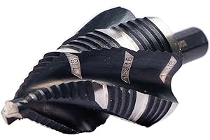 PANOVOS Four Spiral Flute M35 Cobalt Step Drill Bit Set 1/4" - 1-3/8"(19 Sizes),Impact Ready Four Flute Step Drill Bit,3/8" 3-Flat Shank Step Bits for Hole Drilling Cutting on Metal, Steel, Aluminum