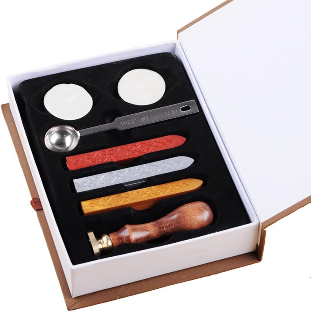 Retro Wax Seal Classic Engraved Stamp Sealing Wax Vintage Kuroshitsuji Set Creative Stamp Maker Kit Including Stamp Sealing Waxes Spoon and White Waxes for Melting Letter Craft Kuroshitsuji