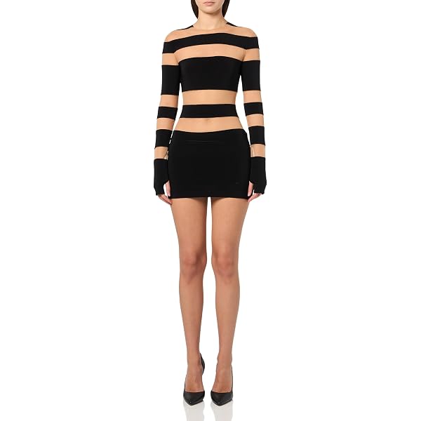 simkhai black mini dress Simkhai Anden Charcoal Stripe Embellished Mini Dress