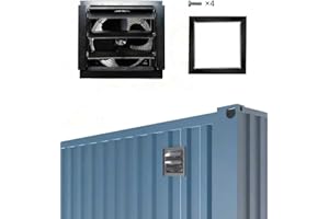Krysolad 10-Inch Wall Mounted Shipping Container Fan, Air Lift Exhaust Fan with Powder-coated Metal Frame Kit, 960 CFM, 1400 