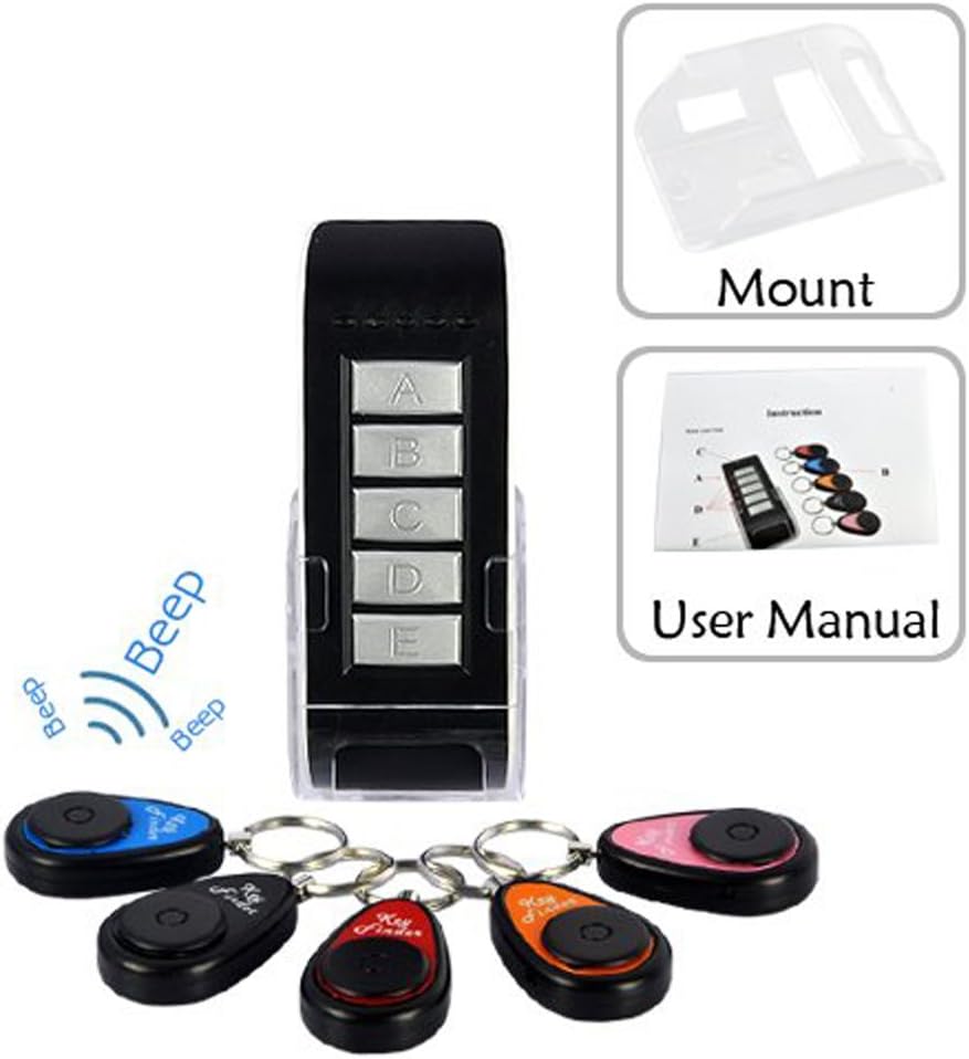 5 in 1 Wireless Lost Key Finder Locator Find Locater Alarm Keychain 40m