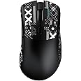 MAMBASNAKE Attack Shark R1 Wireless Gaming Mouse,PAW3311 Optical Sensor 18K DPI,59g Ultralight 2.4Ghz/BT/Wired Computer Mice for Win/Mac-Black&Tape