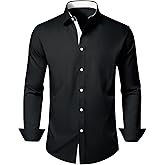 Lion Nardo Mens Dress Shirts Long Sleeve Wrinkle Free Untucked Button Down Business Casual Shirts for Men Stretch