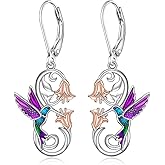 925 Sterling Silver Hummingbird Earrings Bird Flower Earring for Women Mothers Day Christmas Jewelry Gifts for Women