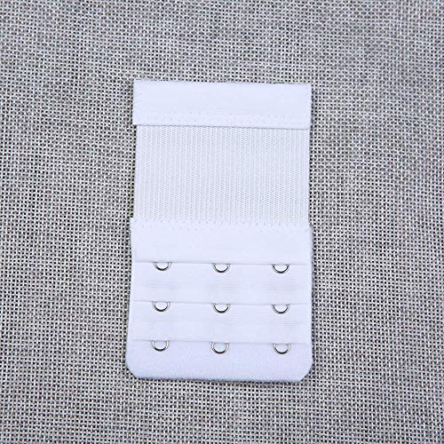 Juland 9 PCS Bra Extender Elastic Lingerie Extension Strap Bra Band Breathing White - Extend 3 Hooks 3 Rows