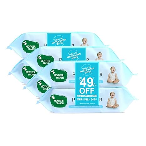 Mother Sparsh 99% Pure Water (Unscented) Baby Wipes I Natural Plant Made Cloth - Super Thick I