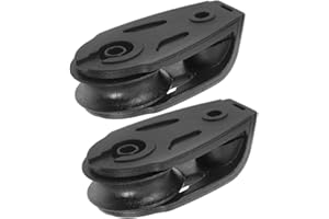 Kichvoe 2Pcs Nylon Pulley Clamp with Rotary Bearing for Kayak Slide Rail Anchor Trolley and Cable Pulley