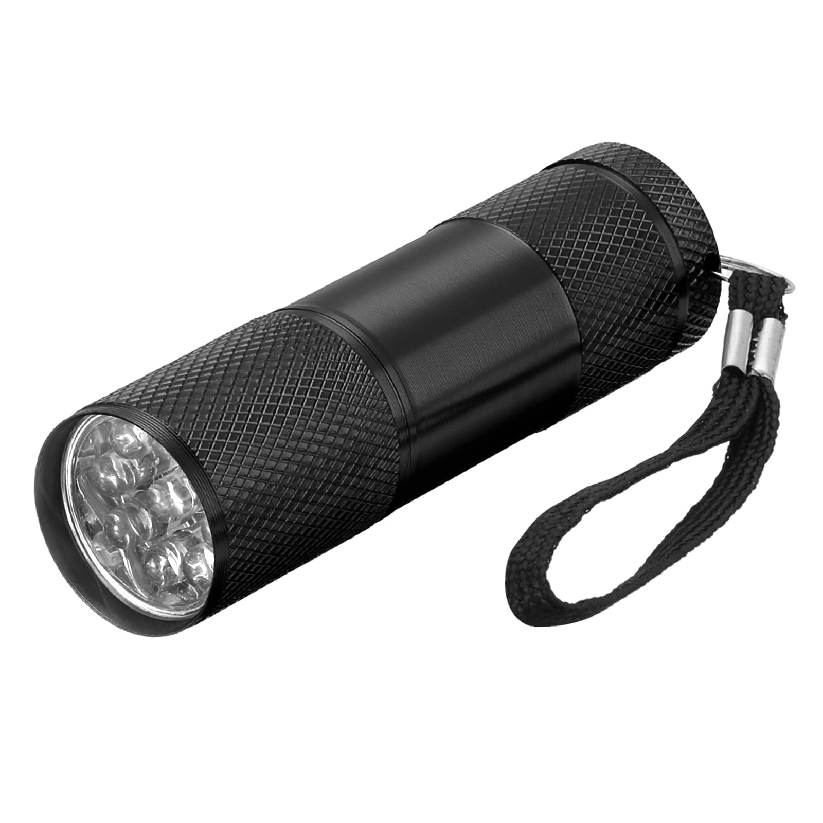 PATIKIL 9 LED Mini Flashlights, Aluminum Pocket Flashlight Torch with Lanyard for Camping, Hiking, Outdoor Emergencies, Black
