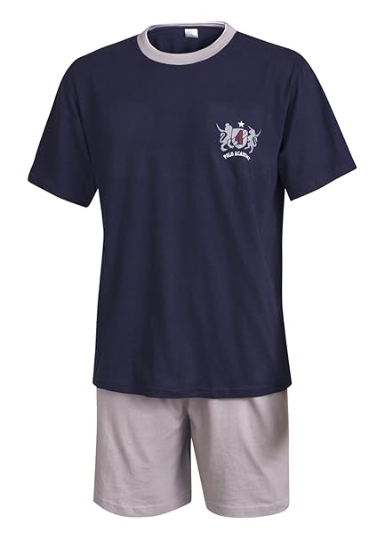 Moonline nightwear Herren Pyjama Schlafanzug kurz in Verschiedenen Ausführungen Herren Pyjama kurz Herren Shorty Schlafanzug 