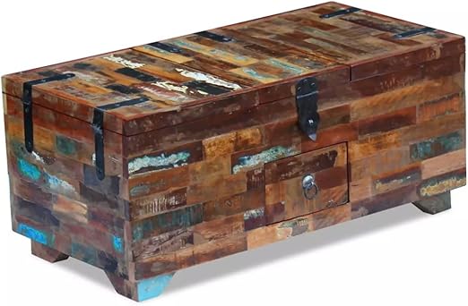 Amazon Com Vidaxl Solid Reclaimed Wood Storage Chest Box Coffee Side Couch Table Trunk Automotive