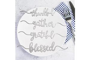 Thanksgiving Cutout Wood Table Place Card Thankful Grateful Blessed Gather Wood Word Table Settings Signs Decorations Autumn 