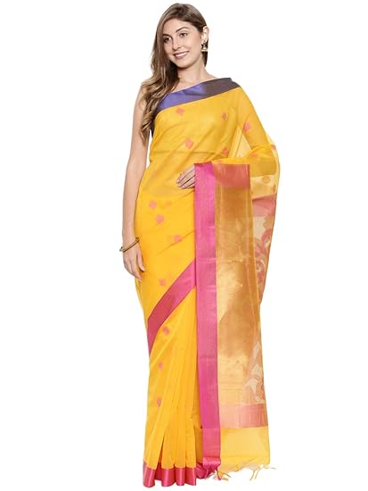 CLASSICATE From the house of Classicate From The House Of The Chennai Silks - Silks Cotton Saree (Yellow - CCOPSC9105