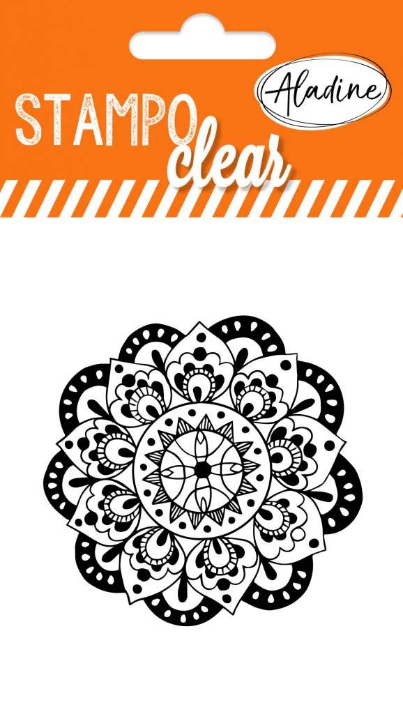 Aladine - Individual Clear Stampo Mandala - Creative Transparent Stamp - Creative Cartery, DIY and Scrapbooking - Precise Placement of Patterns - Silicone Stamp