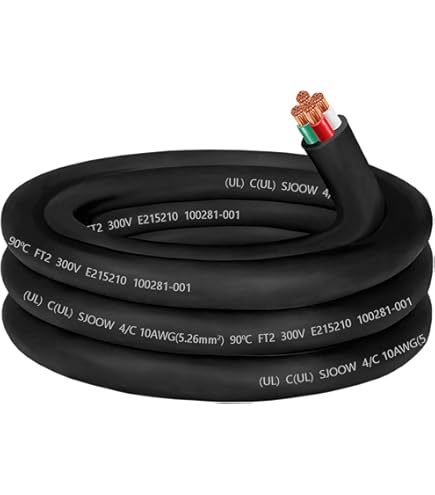 ケーブル・シールド pcocc 4-CONDUCTORS CABLE 4 AWG 4 conductors SOOW Portable Cord 600 Volts -40C +90C
