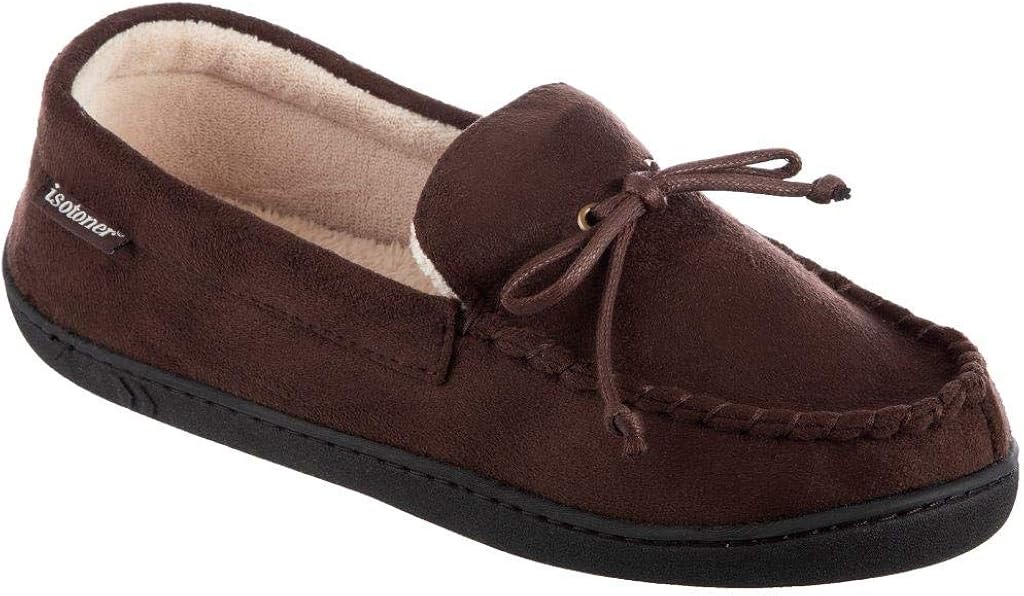  | isotoner Men's Whipstitch Gel Infused Memory Foam Moccasin | Slippers