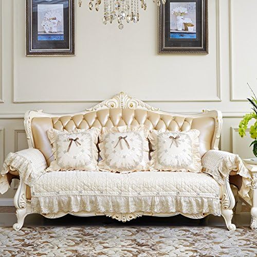 European-style luxury lace sofa cushions/Fall/winter non-slip leather fabric sofa cushion covers the four seasons/Cover towel-C 30x200cm(12x79inch)