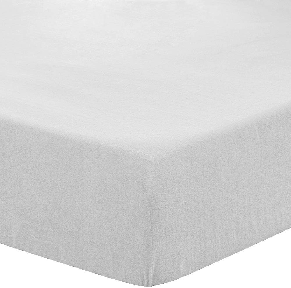 Bare Home Super Soft Fleece Fitted Sheet - King Size - Extra Plush Polar Fleece, No-Pilling - Deep Pocket - All Season Cozy Warmth (King, White)