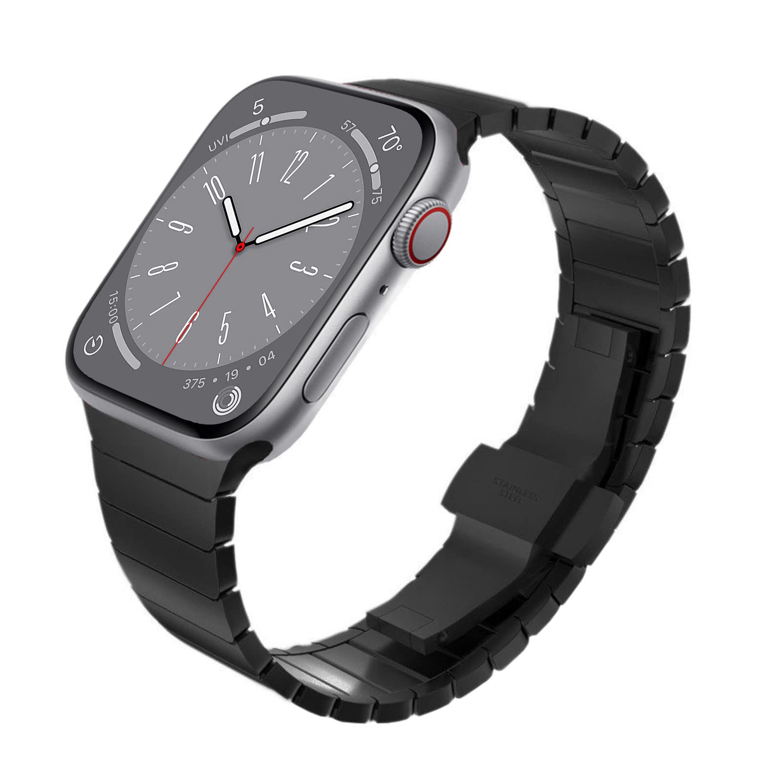 WINGLE 38mm 40mm 41mm 42mm(series 10) for Apple Watch Straps,Solid Stainless Steel Strap Replacement Band Metal Wristband for iWatch Series 10/9/8/7/6/5/4/3/2/1/SE, Black