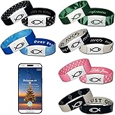 FUYUWIIN 6Pack Daily Bible Verse Bracelets, Bible Verse Bracelet with NFC, Wearable Christian Bibles Bracelet, Inspirational Bibles Religious Jewelry Gifts for Teens Men Women