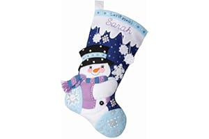 Bucilla Felt Applique 18" Stocking Making Kit, Let It Snow, Perfect for DIY Arts and Crafts, 89584E