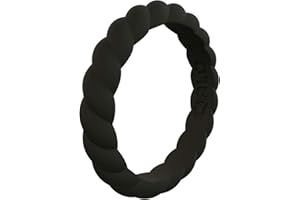 QALO Women's Rubber Silicone Ring, Stackable Twist Rubber Wedding Band, Breathable, Durable Engagement Silicone Ring, 3.3mm Wide 2mm Thick, Multi Colors