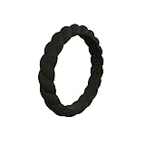 QALO Women's Rubber Silicone Ring, Stackable Twist