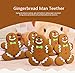 Gingerbread Teether Toy for Babies - Toddler Safe Silicone Christmas Baby Teething Toy Ring - BPA-Free, Dishwasher-Safe, Attachable & amp; Super Cute, 1pc