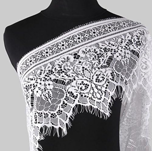 3.2 yards White 25cm wide Lace Trim sewing accessories Eyelash Lace Ribbon For Dress wedding Party decoration