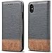WenBelle for iPhone Xs/iPhone X Case, Stand Feature,Double Layer Shock Absorbing Premium Soft PU Color Matching Leather Wallet Cover Flip Cases for Apple iPhone Xs/X 5.8 inch (Grey)