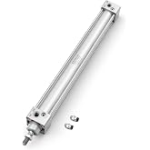 BAOMAIN Pneumatic Air Cylinder 1-1/4" Bore 19.69" Stroke SC32x500 | Double Acting Air Cylinder, PT 1/8" Port, M10X1.25 Thread, with 2 x Push-In Fittings, for Automation &amp; Industrial Machinery