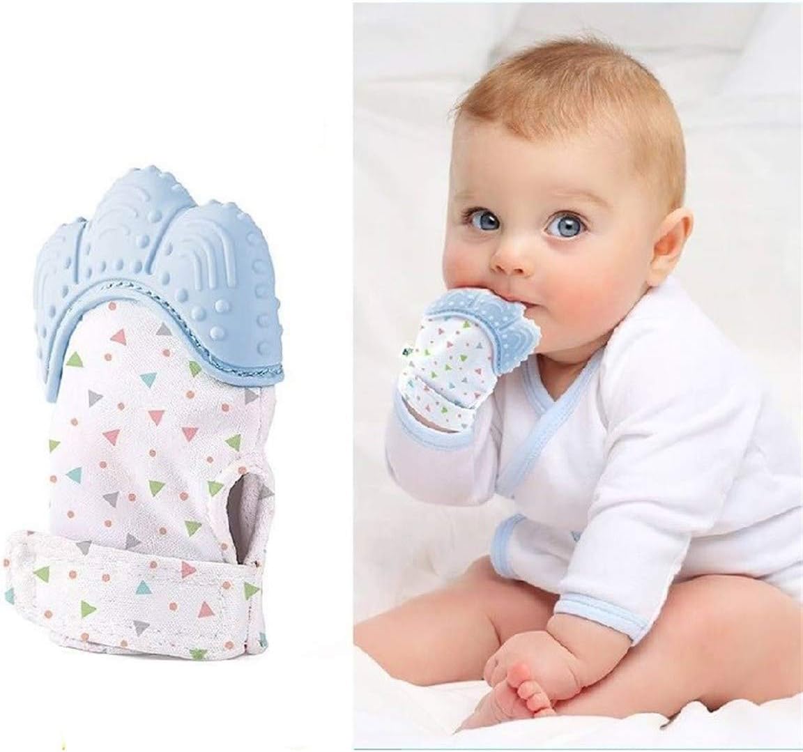 Babyjem Gant De Dentition Pour Bebe Jouets De Gratte Dents En Motif Main Sans Bpa Bleu Amazon Fr Bebes Puericulture