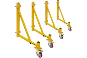 Eastrexon Scaffolding Outriggers Heavy Duty, Universal Adjustable Scaffolding Outriggers w/ 4.6” Swivel Locking Casters, 1000 LBS Load Capacity， Powder Coated， U-clamp for Most Scaffolds, 4PCS