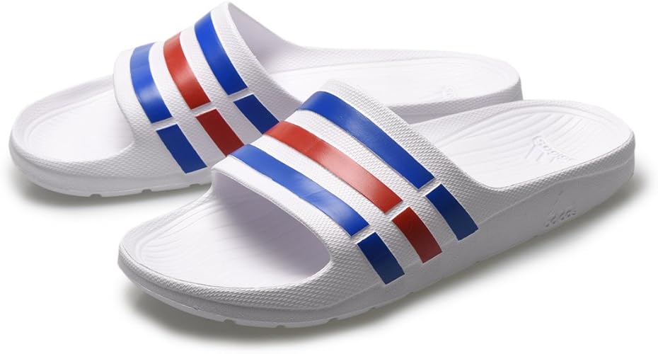 Amazon アディダス Adidas スポーツ サンダル デュラモ スライド Mh396 メンズ レディース 04 ホワイト ブルー レッド 26 5cm スポーツサンダル