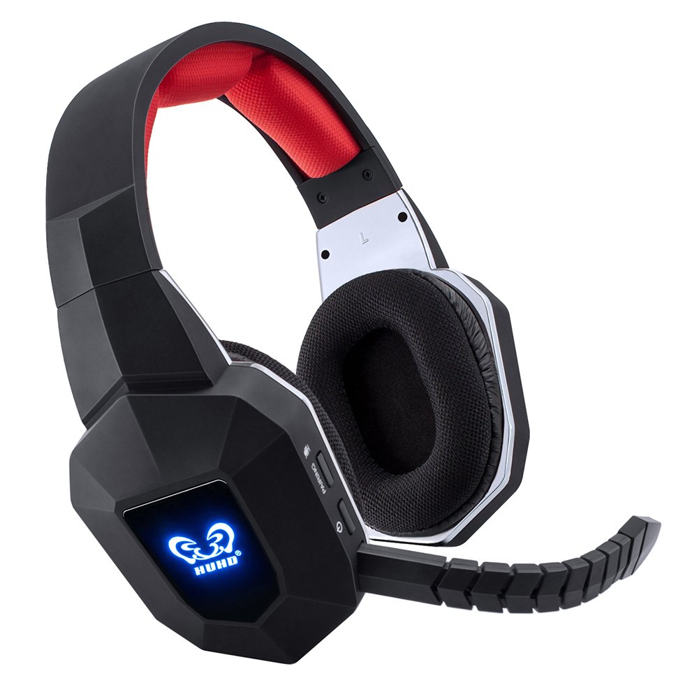 Wireless Headset 2.4Ghz Optical BliGli Noise Canceling Stereo Gaming Game Headphones for TV, PC, PS3, PS4,with 7.1 Surround Sound,Detachable Mic, Rechargeable Battery, and LED Light