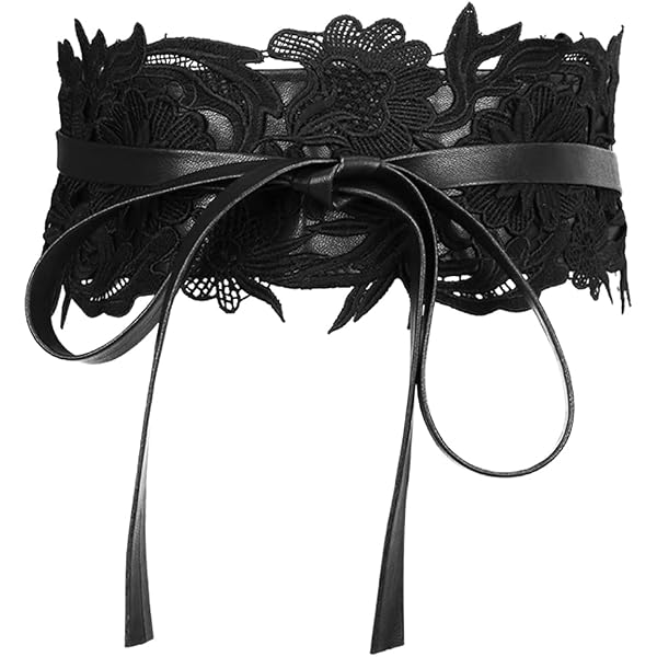Lovful Lace Elastic Belt for Women,Adjustable Faux Leather  display picture 2