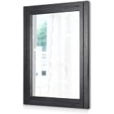 AAZZKANG Black Mirrors for Wall Rectangle Wood Framed Hanging Mirror | Decorative for Bedroom Living Room Bathroom Home Entryway