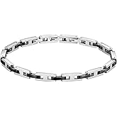 Feifuli Mens Bracelet Stainless Steel, Classic Square Link bracelets for men, Fashion and Charm Jewelry Bracelet, Adjustable Fold Over Clasp Link Bracelets for Men Husband Father Boyfriend