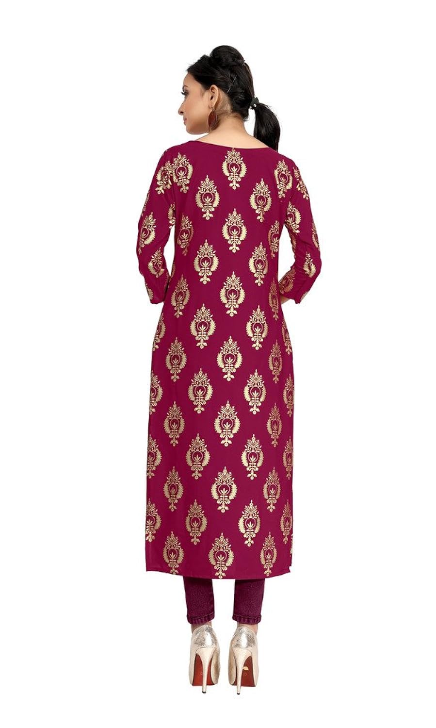 ziyaa women's straight crepe kurta