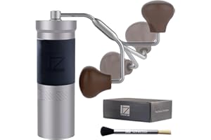 1Zpresso JX-Pro S Manual Coffee Grinder Silver Capacity35g with Assembly Stainless Steel Conical Burr, Foldable Handle- Adjustable Setting, Portable Mill Faster Grinding Efficiency Espresso to Coarse
