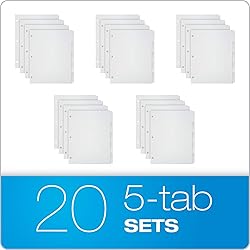 Oxford Blank Write On Binder Dividers, 1/5 Cut