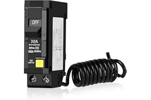 DITANSISI 1-Pole 30 Amp Ground Fault Circuit Breaker, Self-Test and Lockout Function, Plug-in GFCI, 10KAIC, 120/240V