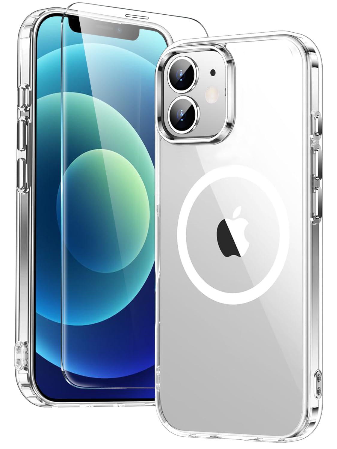 Photo 1 of Temdan for iPhone 12/iPhone 12 Pro Case Clear, [Compatible with Magsafe][Anti-Yellowing][Military-Grade Protection] Shockproof Slim Phone Case Clear