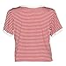 Women's Summer Casual Short Sleeves Crew Neck T Shirts Stripe Tees Crop Tops for Teen Girls