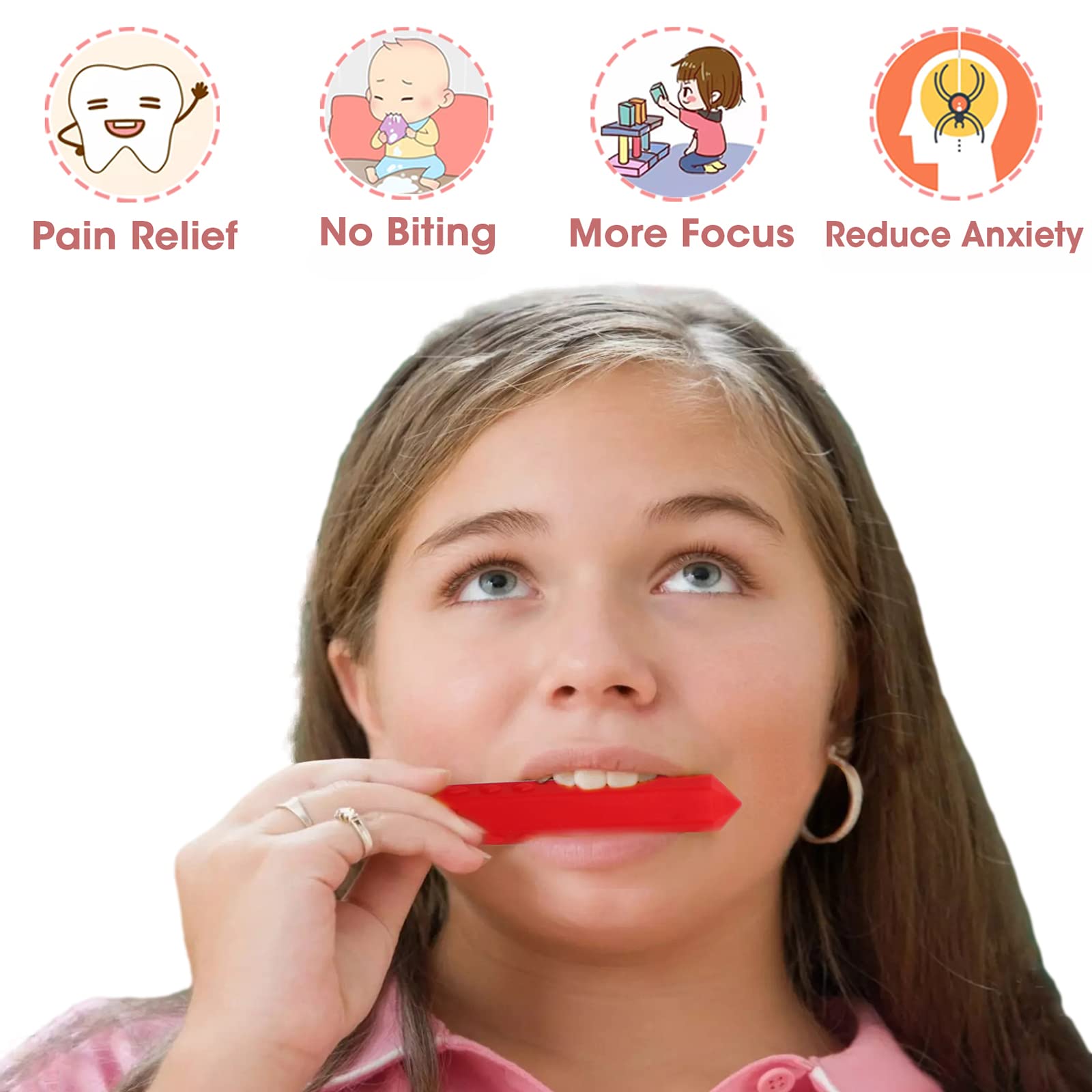 Chew Necklaces for Sensory Kids - 5 Pack Silicone Chewy Toys for ADHD, Autism, SPD, Oral Motor Therapy Tool with Textured Surface, Anxiety Relief Chewables